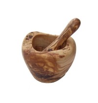 Olive Wood Pestle and Mortar 14cm